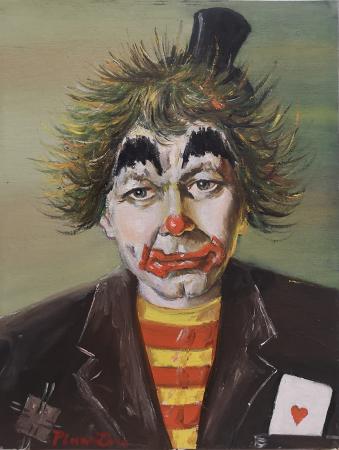Art work by Luigi Pignataro Clown - oil canvas cardboard  